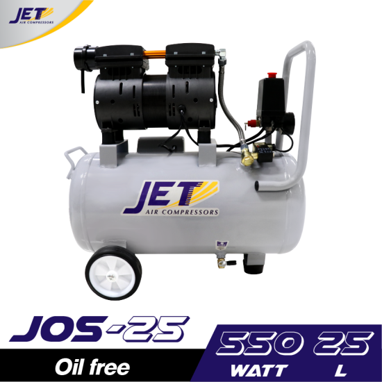 ปั๊มลม Oil free JET JOS-25 3/4HP ถัง 25 ลิตร