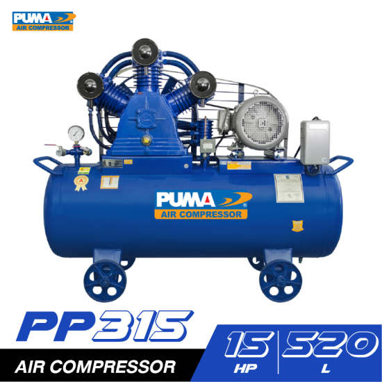 ปั๊มลมสายพาน PUMA PP315-HI380V 15HP 380V. ถัง 520 ลิตร