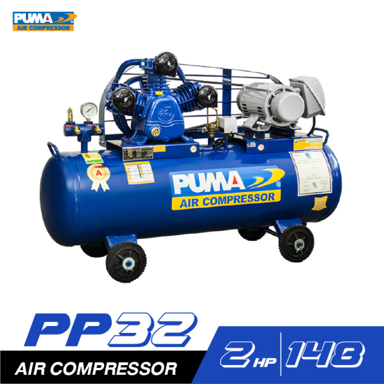 ปั๊มลมสายพาน PUMA PP32-PPM220V 2HP 220V. ถัง 148 ลิตร